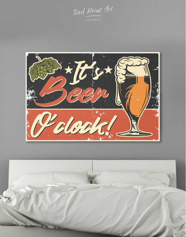 Its Beer O'clock Canvas Wall Art