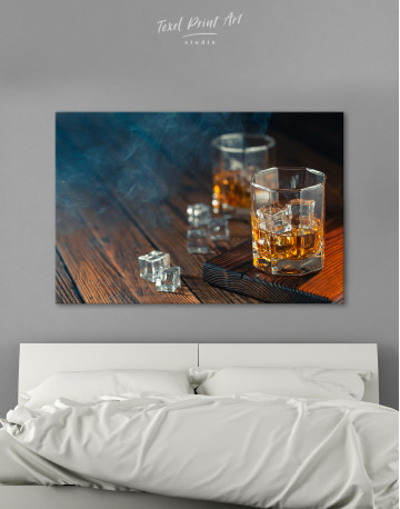 Whiskey Glass With Ice Canvas Wall Art
