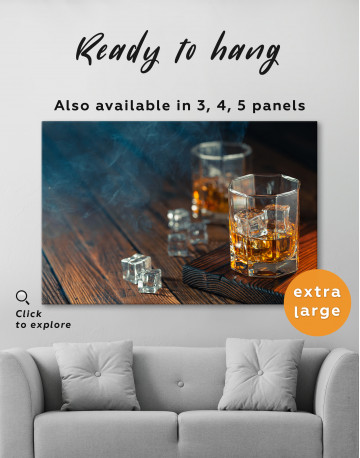 Whiskey Glass With Ice Canvas Wall Art - image 3