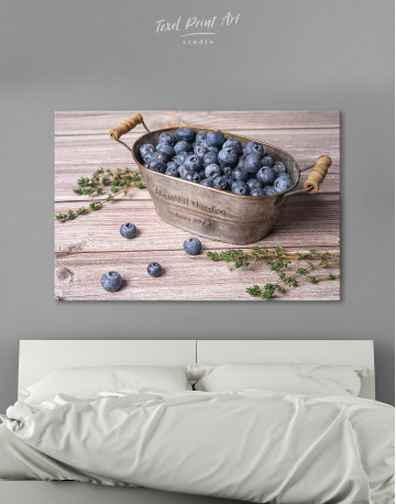 Bowl With Blueberries Canvas Wall Art