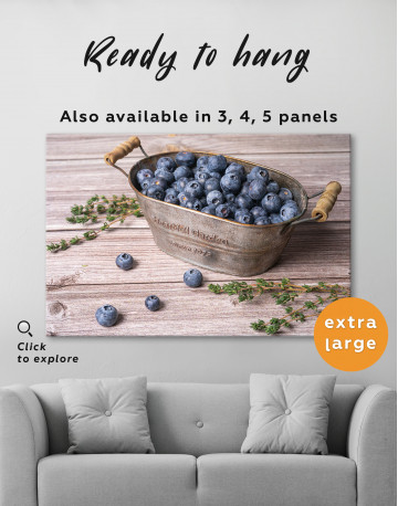 Bowl With Blueberries Canvas Wall Art - image 5