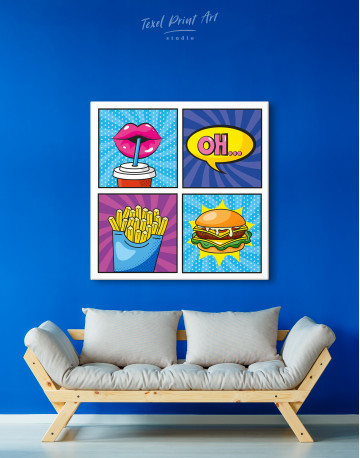 Pop Art Burger Set Canvas Wall Art - image 2