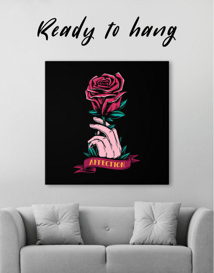 Affection Red Rose Canvas Wall Art