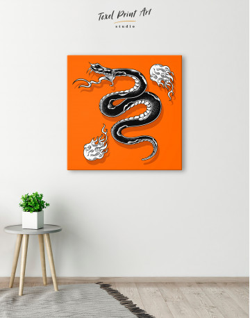 Black Snake with White Flame Canvas Wall Art - image 6