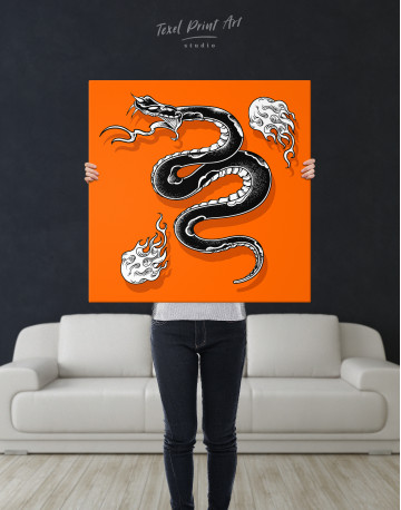 Black Snake with White Flame Canvas Wall Art - image 5