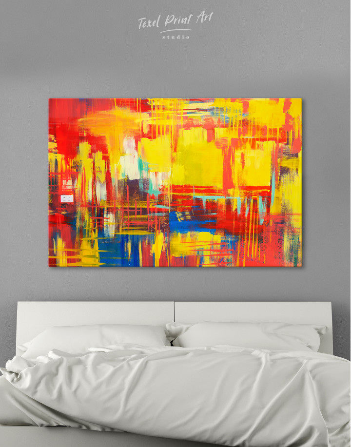 Large Colorful Abstract Canvas Wall Art