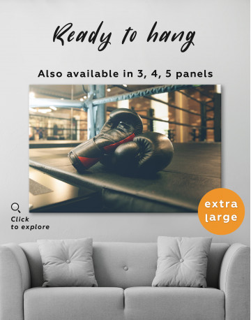 Boxing Gloves in the Ring Canvas Wall Art - image 3