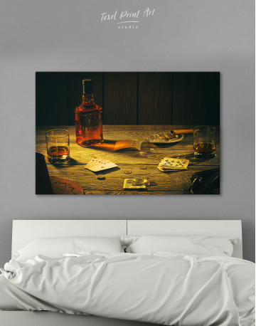 Whiskey and Poker Canvas Wall Art