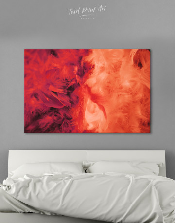 Red and Orange Feather Canvas Wall Art