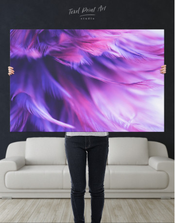 Purple Bird Feather Canvas Wall Art - image 1