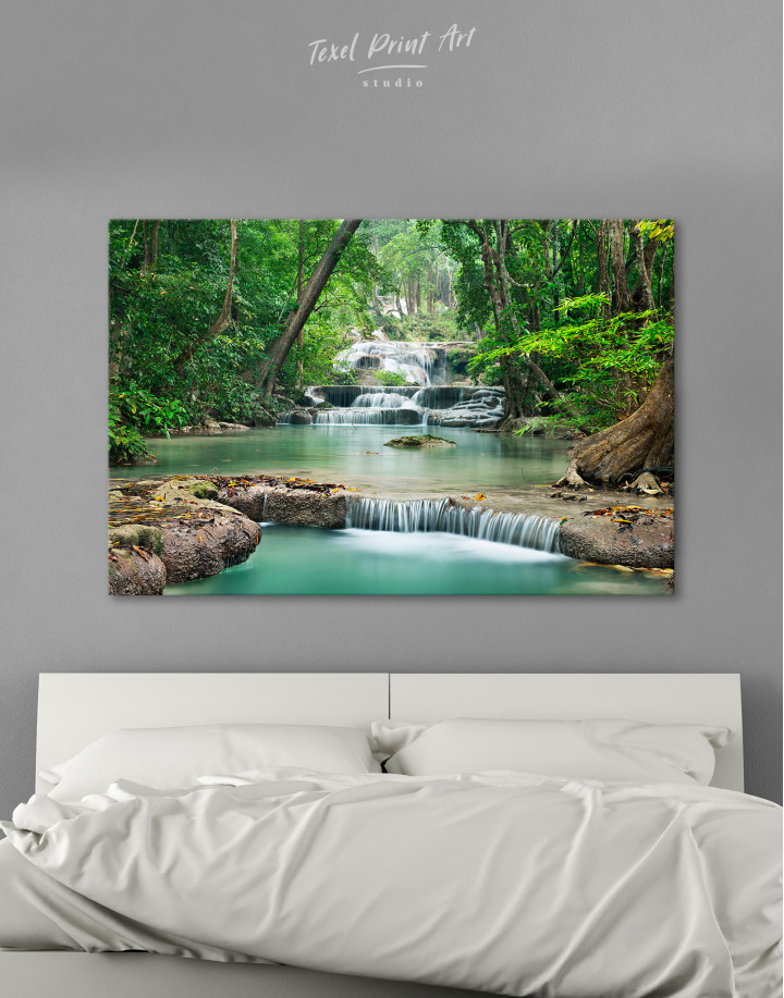Deep Forest Waterfall Canvas Wall Art