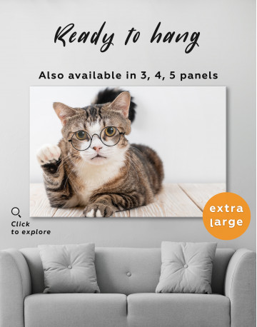 Cat in Glasses Canvas Wall Art - image 3