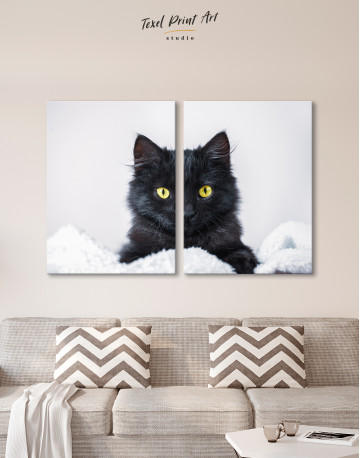 Cute Black Kitten Canvas Wall Art - image 1