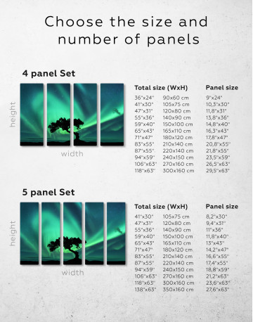 Aurora Borealis and Silhouette of a Tree Canvas Wall Art - image 10