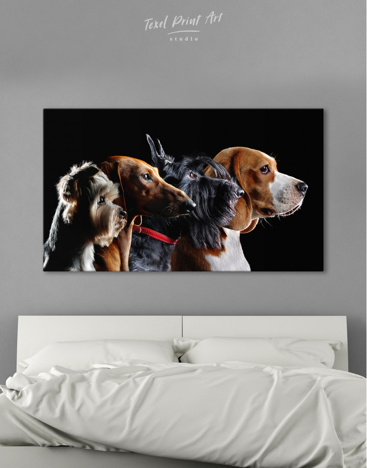 Group Photo of Dogs Canvas Wall Art