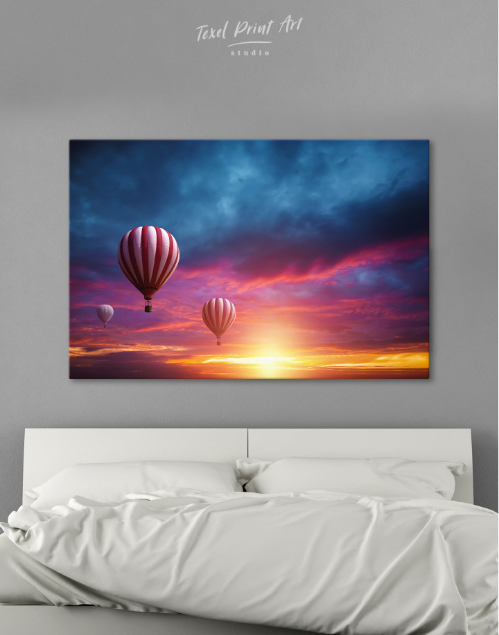 Sunset Sky Hot Air Balloon Canvas Wall Art