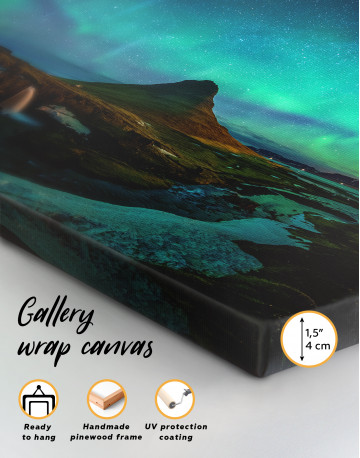 Kirkjufell  Northern Lights Landscape Canvas Wall Art - image 3