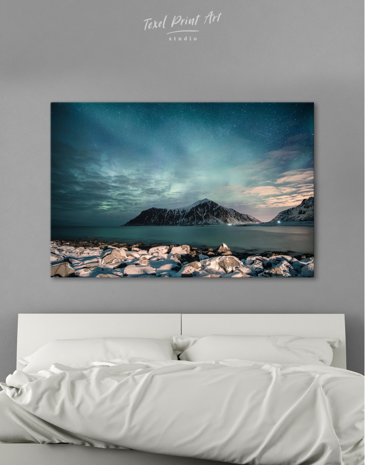 Nordic Polar Light Landscape Canvas Wall Art