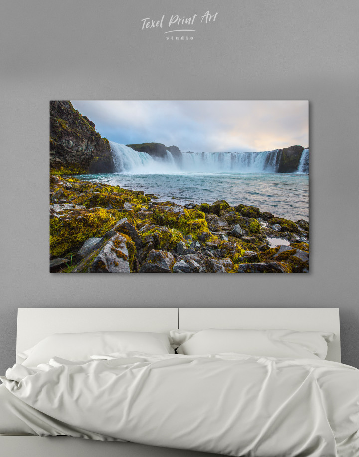 Bottom Godafoss Iceland Waterfall Canvas Wall Art