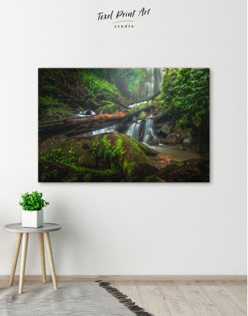 Forest Waterfall Scene Canvas Wall Art - image 6