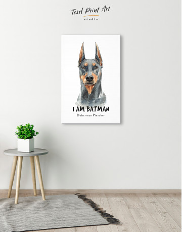 I am Batman Doberman Pinscher Canvas Wall Art - image 1