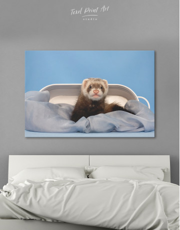 Lazy Ferret in Bed Canvas Wall Art