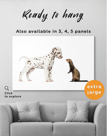 Puppy Dalmatian and Ferret Canvas Wall Art - image 3