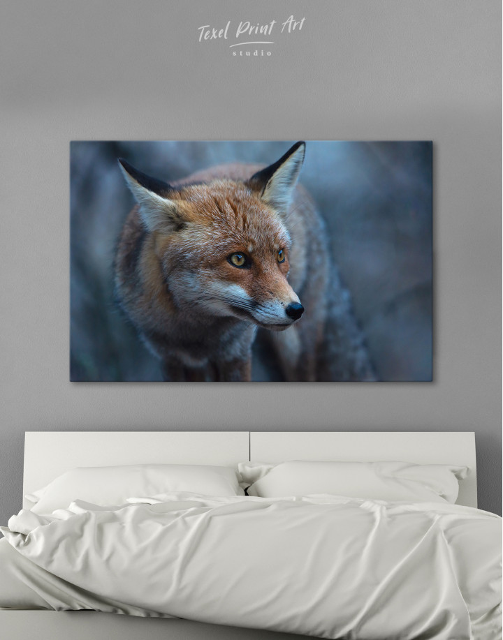 Red Fox in Forest (Portrait) Canvas Wall Art