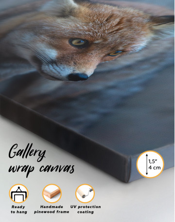 Red Fox in Forest (Portrait) Canvas Wall Art - image 8