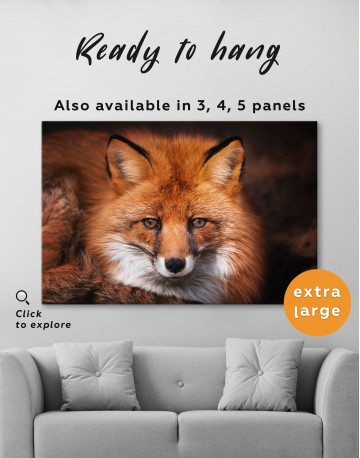 Red Fox Close Up Canvas Wall Art - image 3