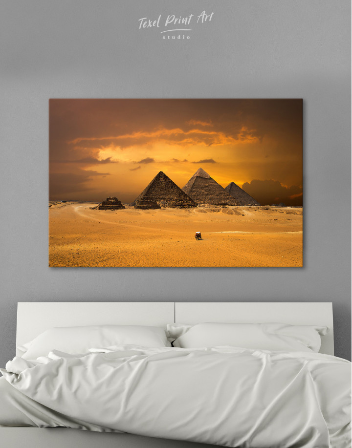 Pyramids With A Beautiful Sky Of Giza Canvas Wall Art