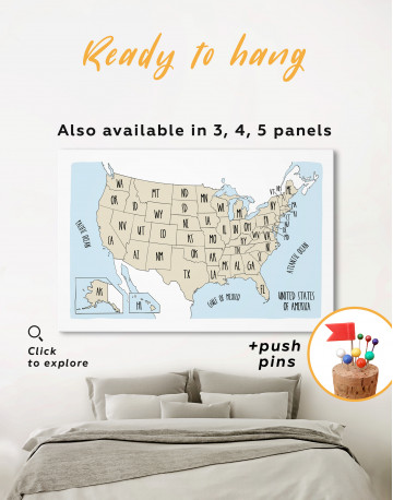 Watercolor Map States of USA Canvas Wall Art - image 14