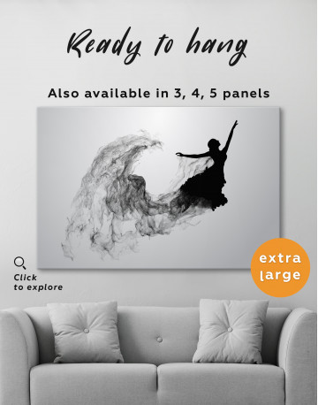 Ballerina Silhouette Black and White Canvas Wall Art - image 7
