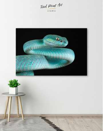 Blue Viper Snake Canvas Wall Art - image 6