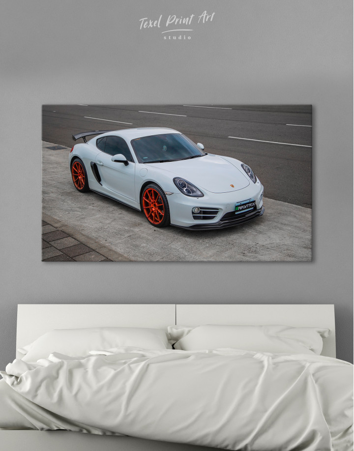 Gray Porsche Cayman Canvas Wall Art