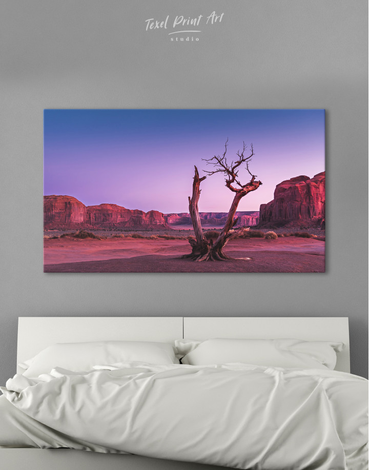 Monument Valley Tree Sunset Canvas Wall Art
