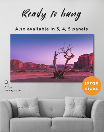 Monument Valley Tree Sunset Canvas Wall Art - image 3