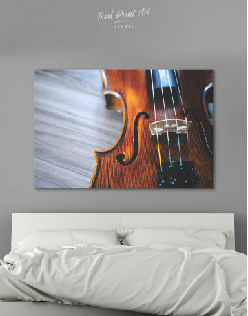 Violin Close Up Photo Canvas Wall Art