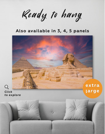 Great Sphinx of Giza at Sunset Canvas Wall Art - image 7