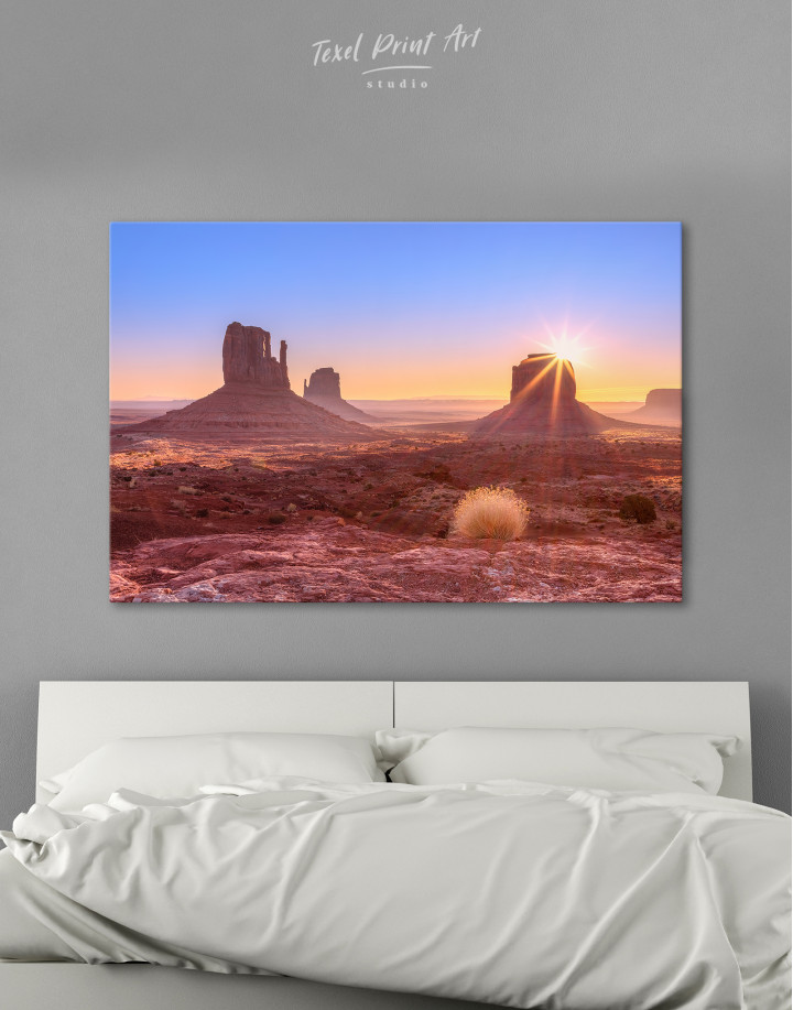 Beautiful Sunrise View of Monument Valley Canvas Wall Art