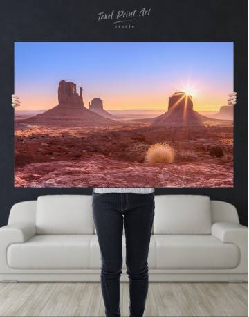 Beautiful Sunrise View of Monument Valley Canvas Wall Art - image 1