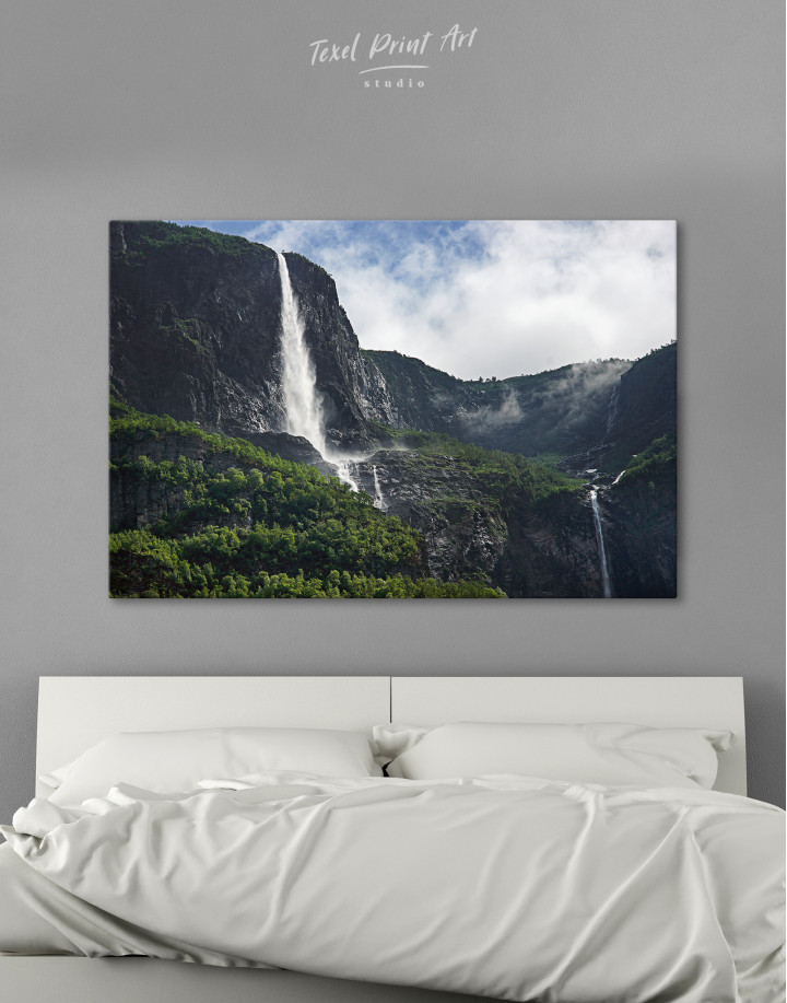 Vettisfossen Waterfall Norway Canvas Wall Art
