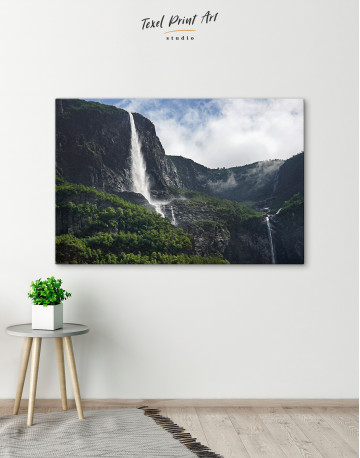 Vettisfossen Waterfall Norway Canvas Wall Art - image 4