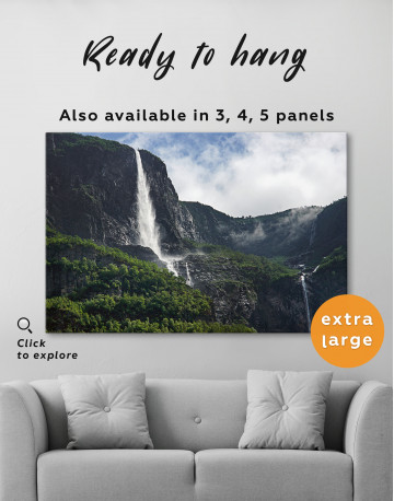 Vettisfossen Waterfall Norway Canvas Wall Art - image 7