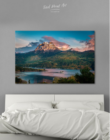 Huge Mountain Covered in Vegetation Canvas Wall Art