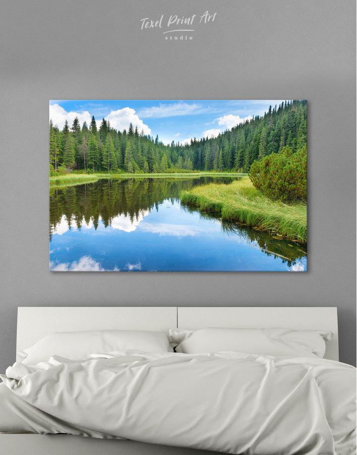 Beautiful lake in the forest Canvas Wall Art