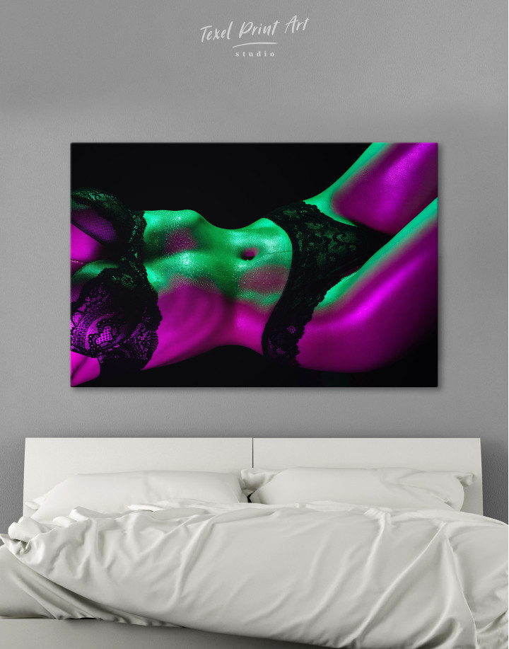 Wet erotic woman body Canvas Wall Art