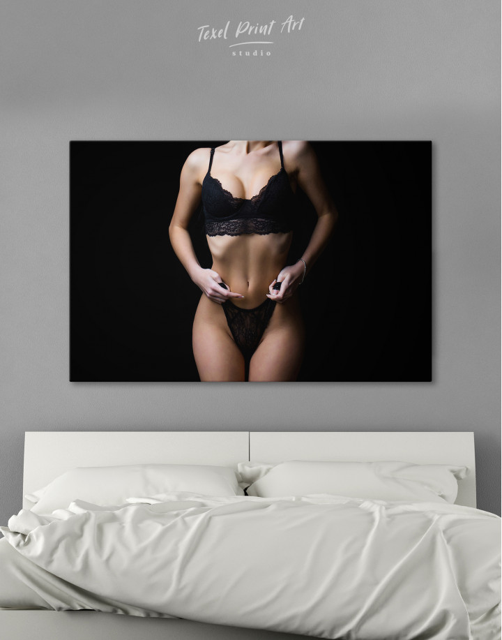 Erotic woman in underwear Canvas Wall Art