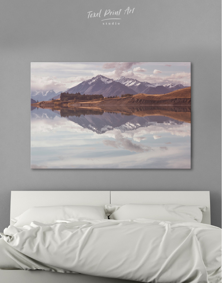 Mountains lake landscape, New Zeland Canvas Wall Art
