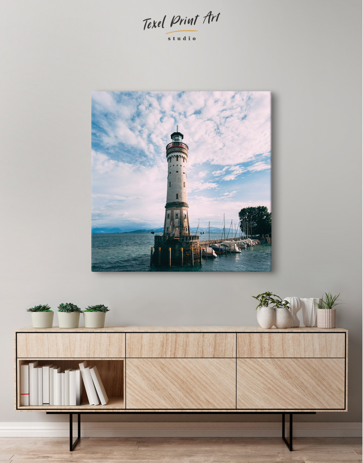 Lighthouse in the Sea Landscape Canvas Wall Art